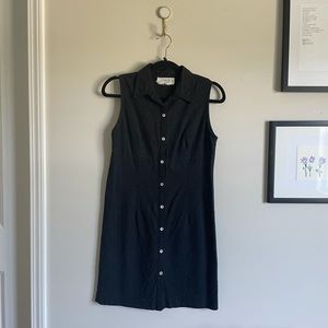 Black Button-up Dress with Collar